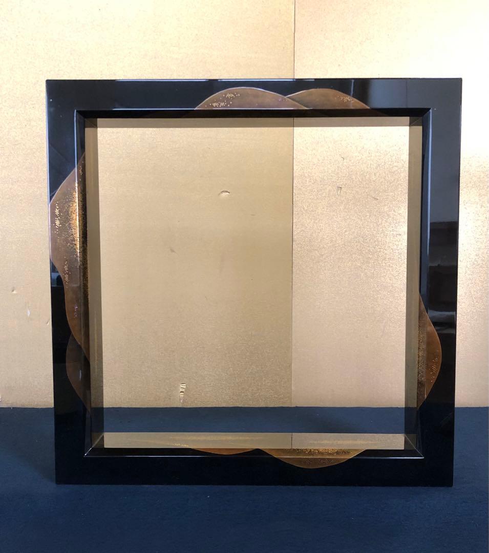 《R》茶道具 遠山蒔絵 炉縁 藤岡研斎 共布 共箱　260317A3