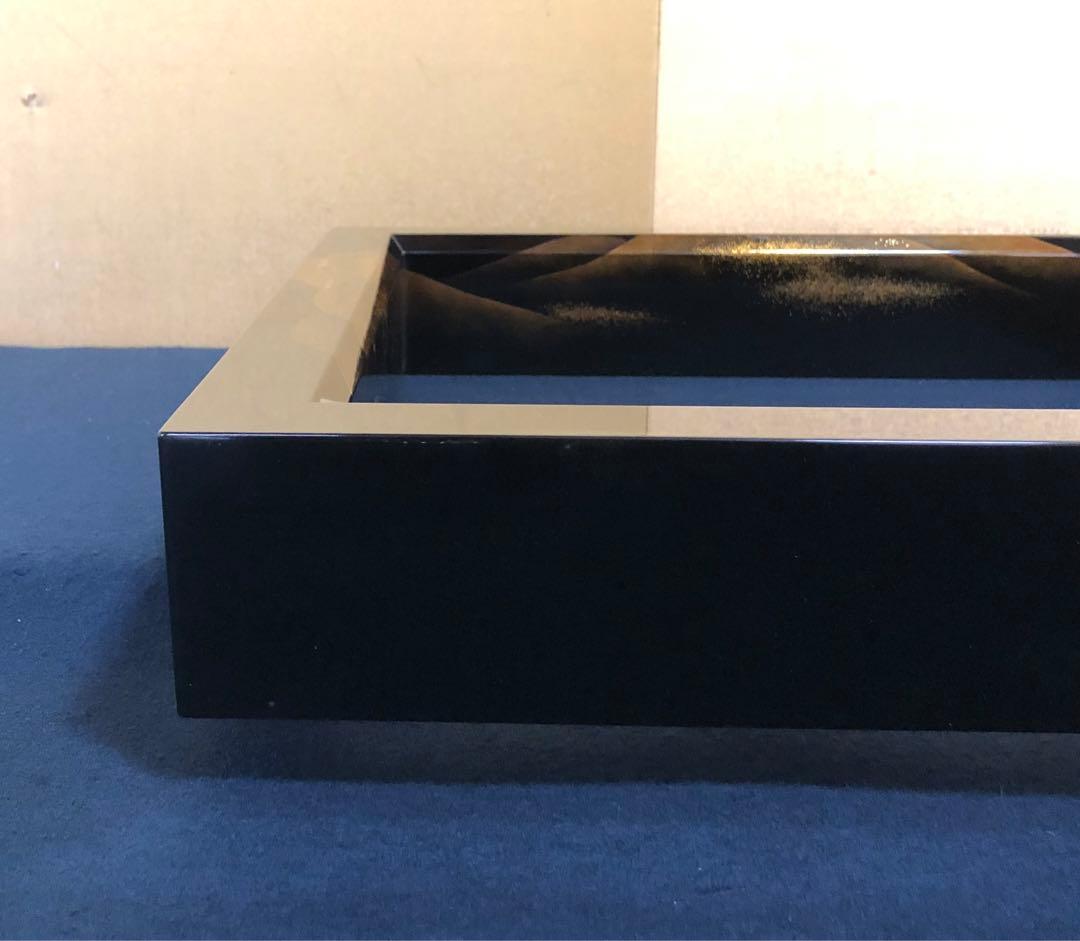 《R》茶道具 遠山蒔絵 炉縁 藤岡研斎 共布 共箱　260317A3