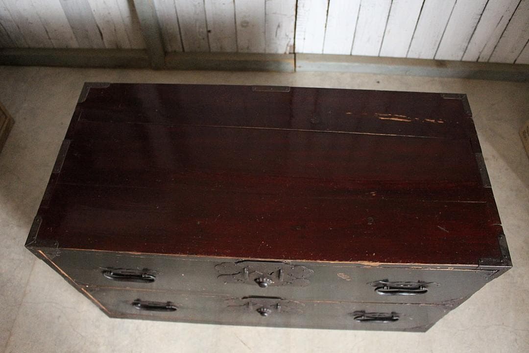 時代庄内箪笥　2段　タンス　収納　古家具　古民家　時代家具