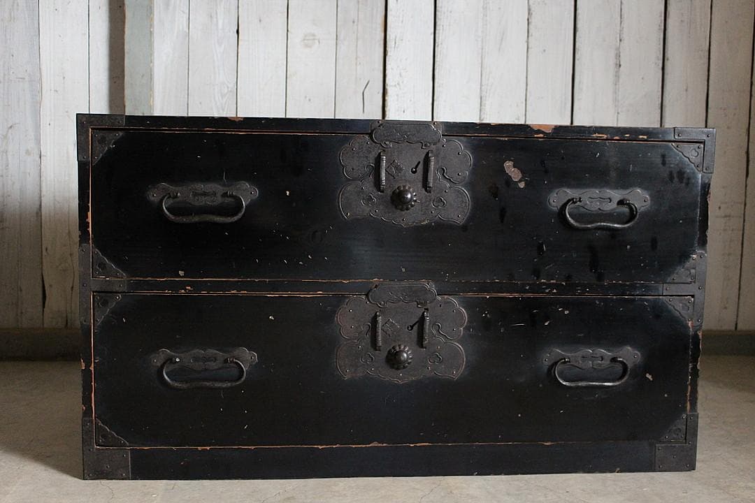時代庄内箪笥　2段　タンス　収納　古家具　古民家　時代家具