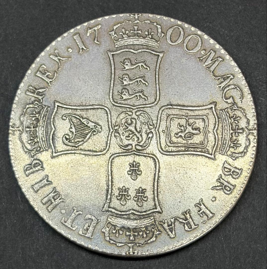 1700年 英国クラウン銀貨 ウィリアム3世 美品