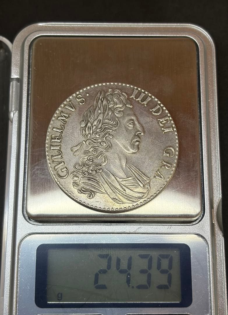 1700年 英国クラウン銀貨 ウィリアム3世 美品