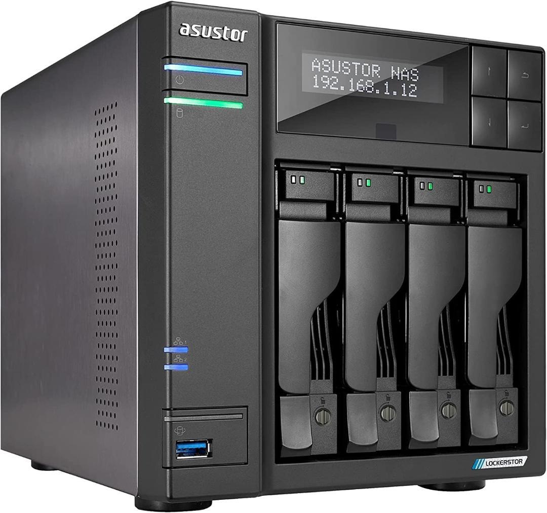 外付けハードディスク・ドライブ ASUSTOR AS6804T NAS DDR5/32GB 10Gbe/5Gbe