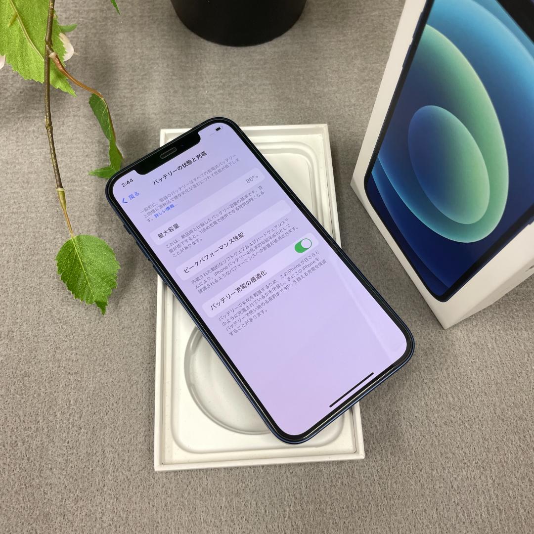 新品同様 iPhone 12 64GB ブルー 国内版 SIMフリー 送料無料
