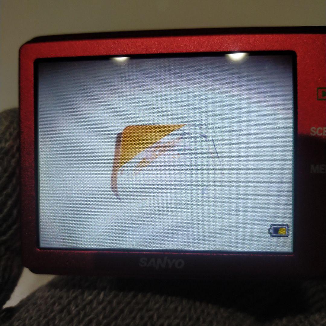 美品 動作確認 SANYO DSC-X1260 デジタルカメラ 赤 レッド