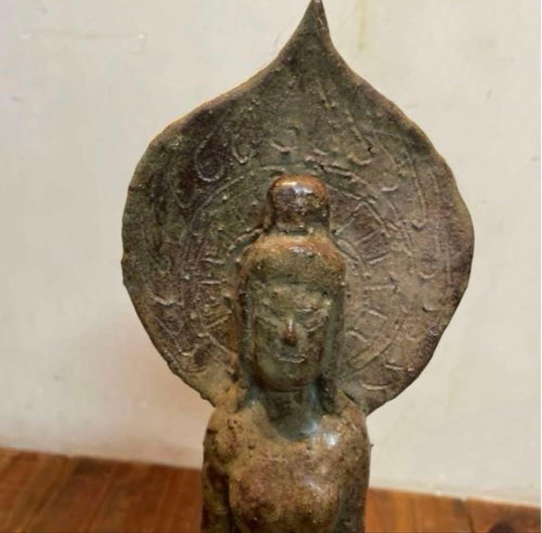 美品　陶芸　聖観音像　聖観世音菩薩　焼物　立像
