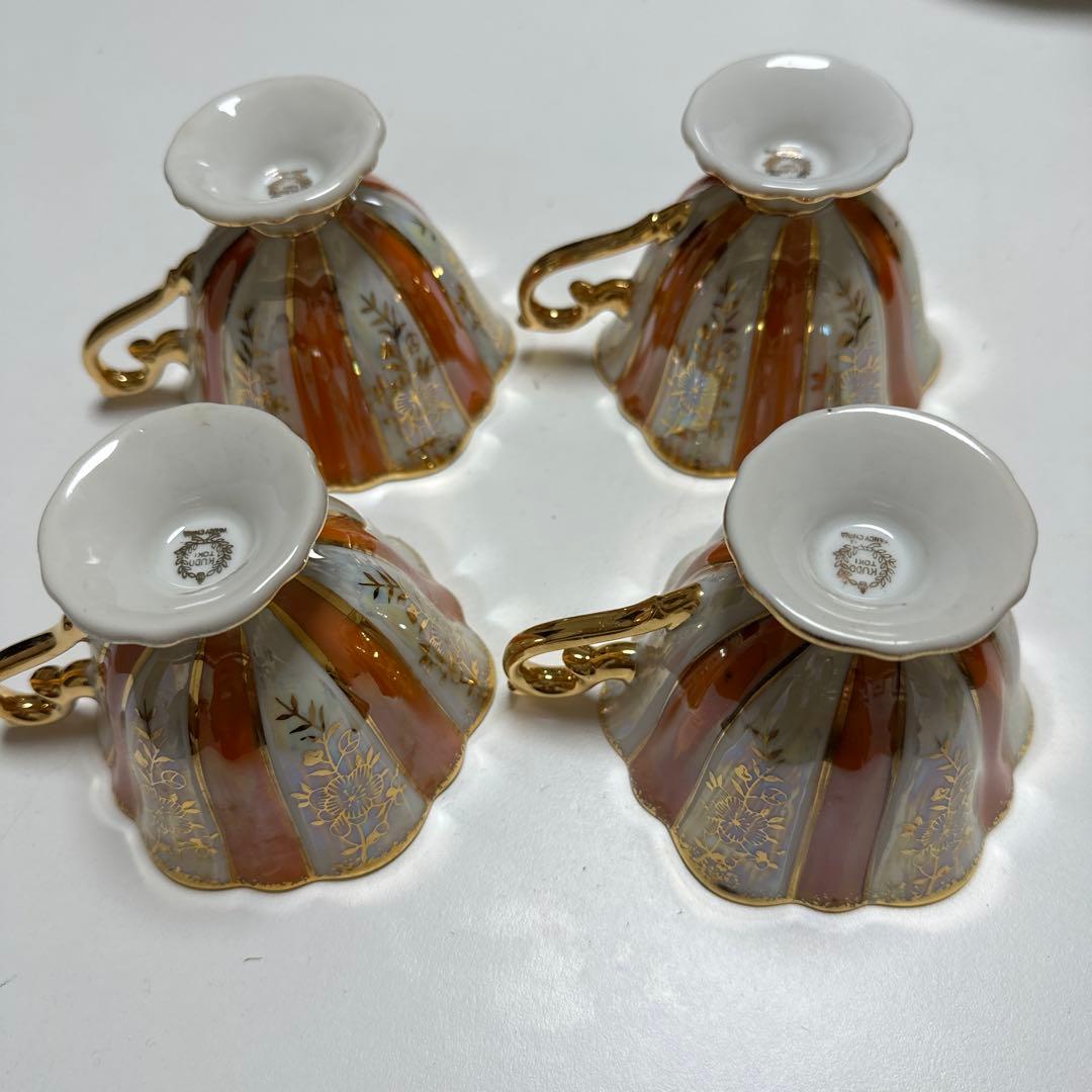 KUDO TOKI fancy China ティーカップ4客ヴィンテージ