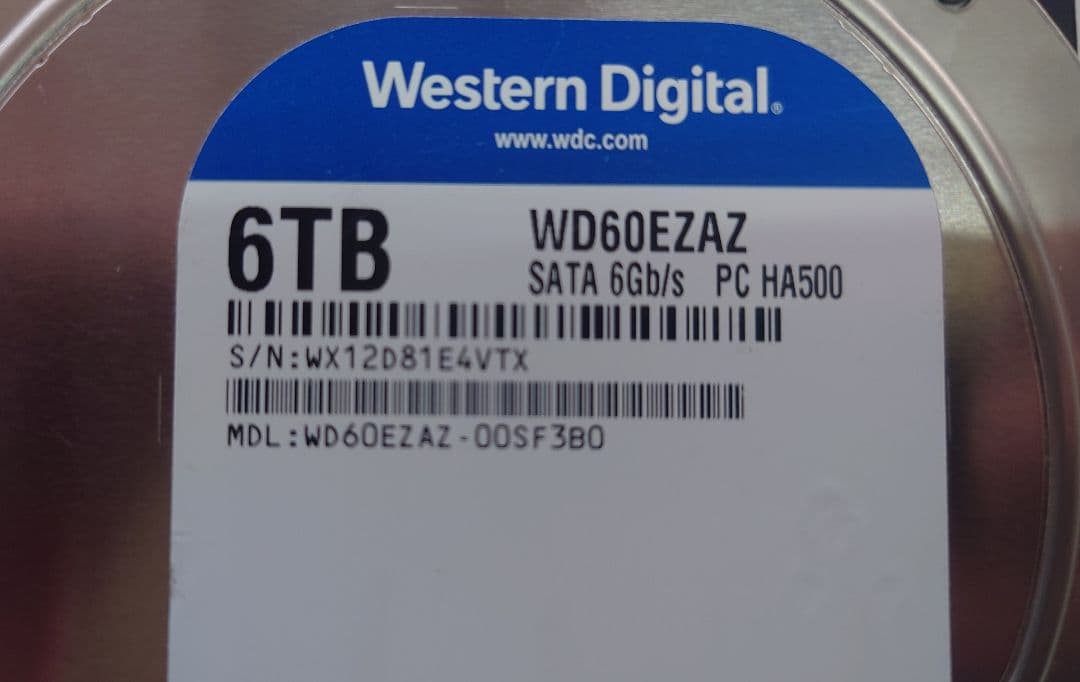 内蔵型ハードディスクドライブ WesternDigital WD60EZAZ 6TB