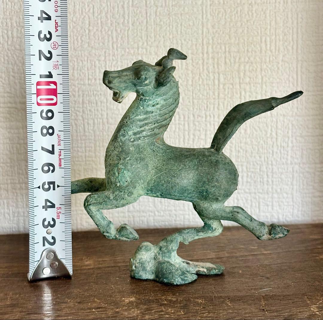 干支　銅奔馬　馬踏飛燕　青銅　馬　彫刻　置物　レプリカ　中国　　オブジェ　午