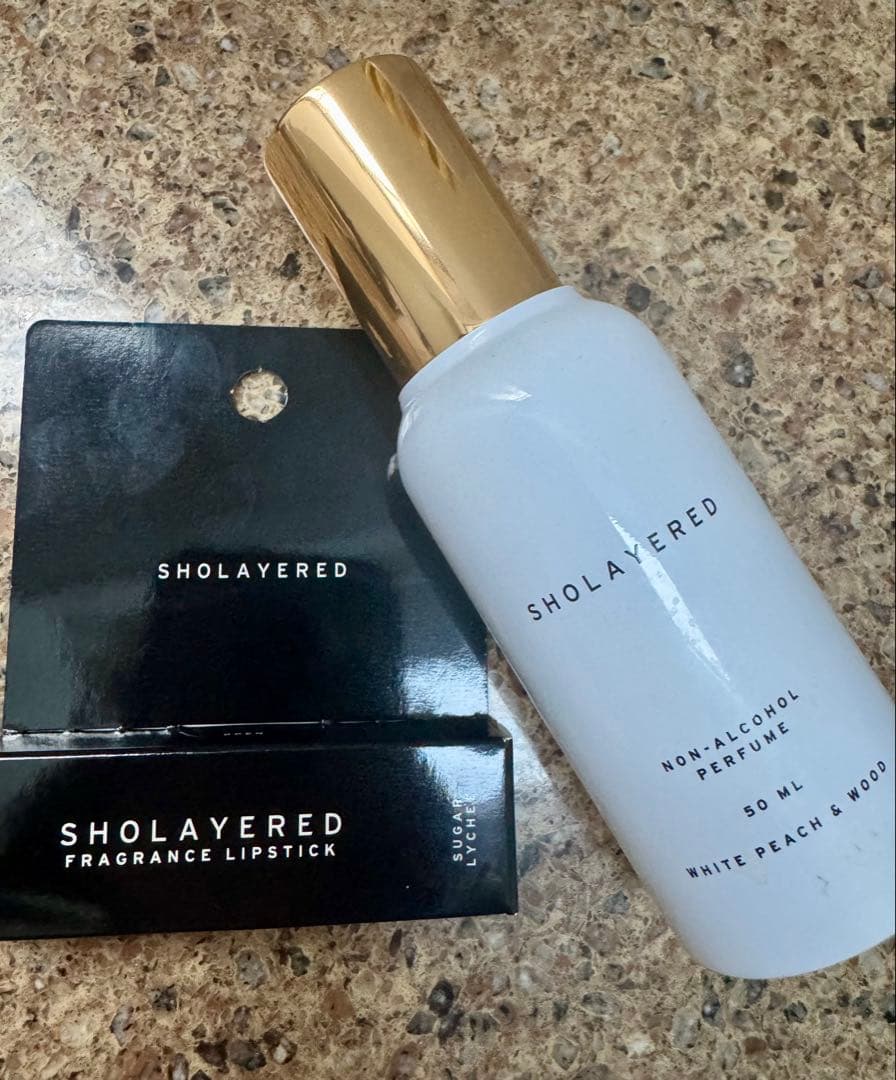 ショーレイヤードノンアルコール香水 ホワイトピーチ＆ウッド50ml リップ付