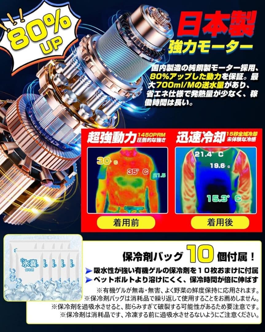 水冷ベスト フリーサイズ G.B.Z株式会社