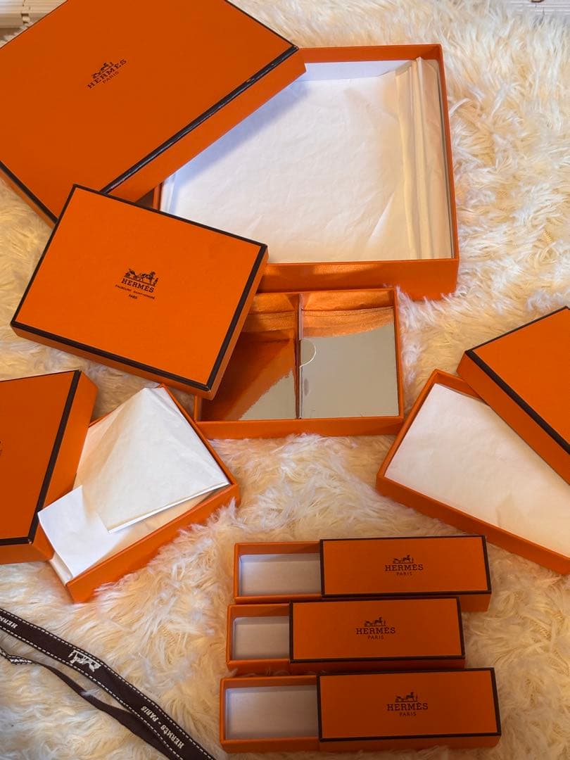 HERMES エルメス　ボックス　オレンジ　中　小　まとめ　セット　空き箱