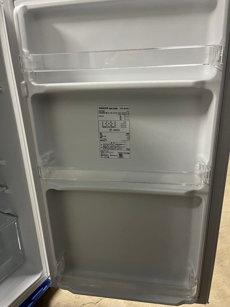 山善　冷蔵庫 92L YFR-90(W) 1ドア 小型 製氷スペース付き識T