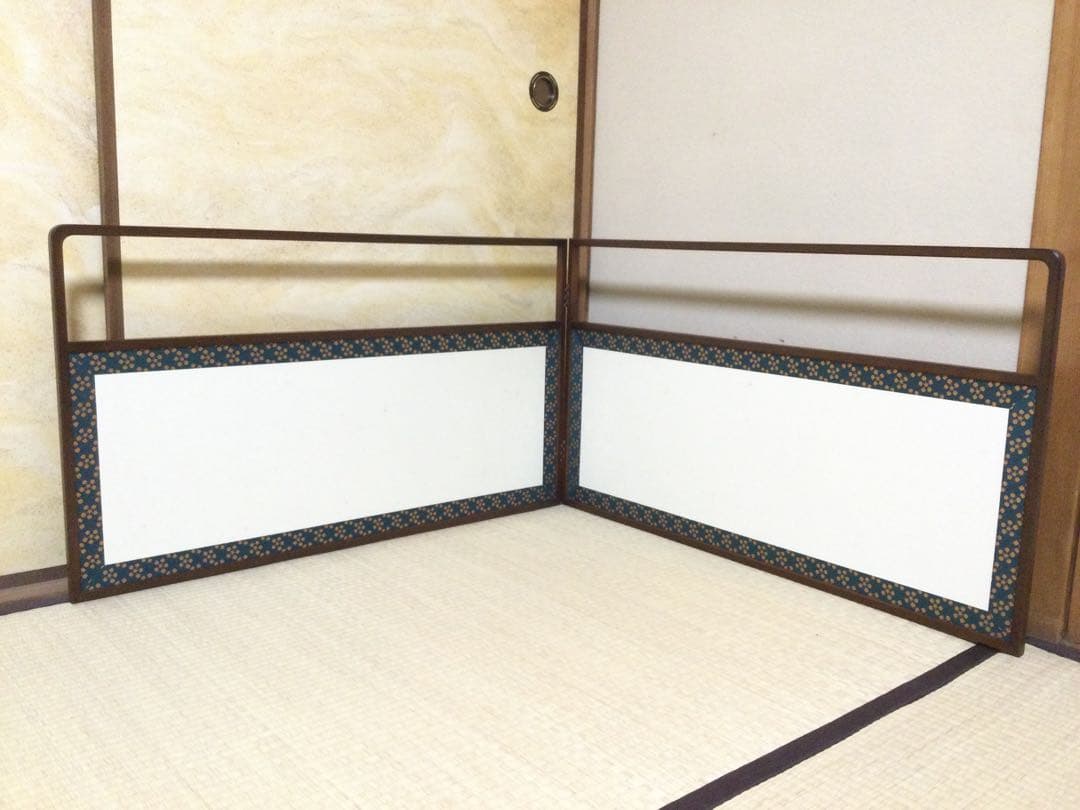 風炉先屏風 両面開き 利休梅 網代 茶道具 L351