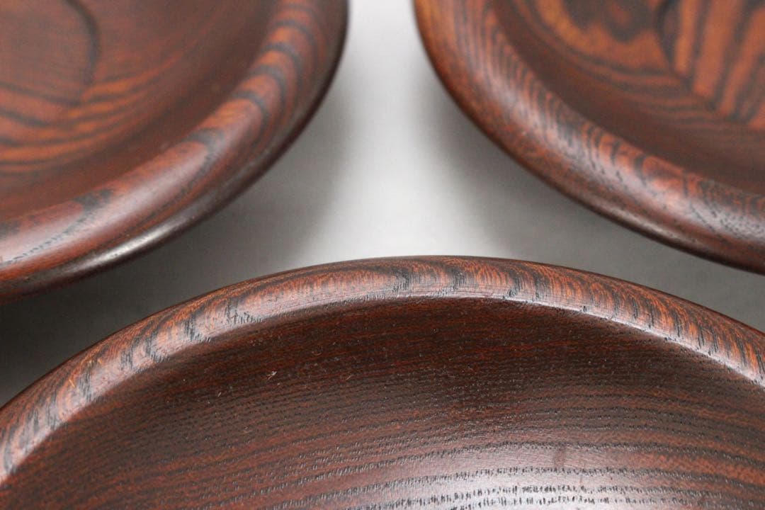 No5835木製円茶托　2種9枚　直径(大)13.7cm／(小)11cm送料無料