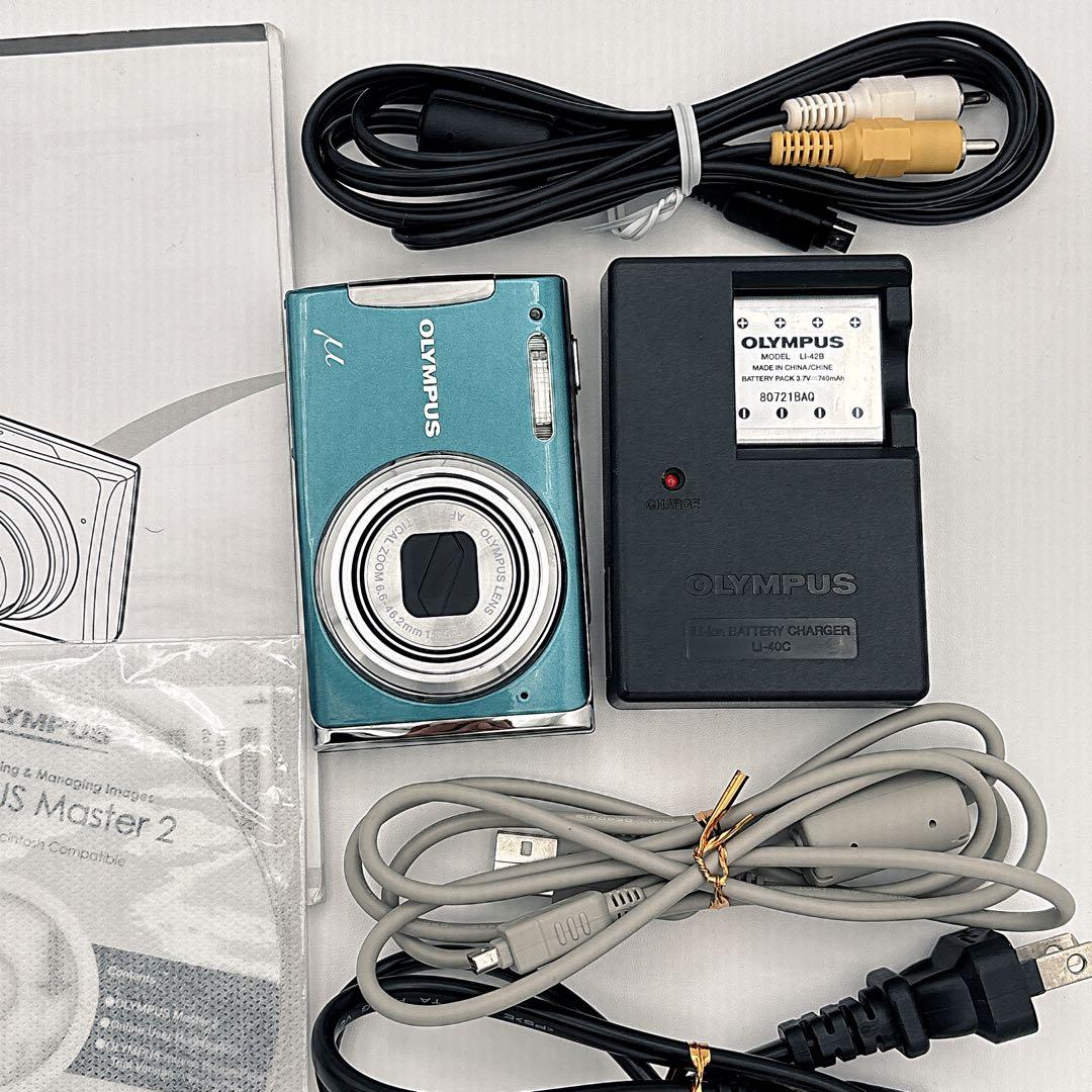 美品 OLYMPUS μ1060 コンデジ 10MP 光学7倍ズーム 付属品多数