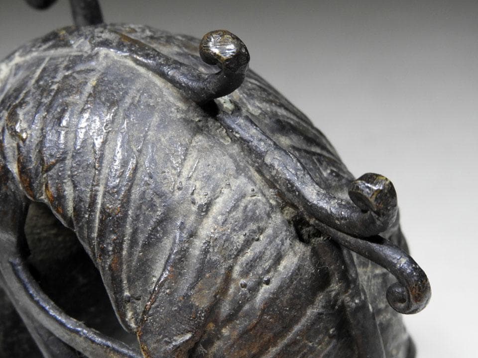 ●希少 時代物 古銅 大きい 鳳凰像 鳥獣 斑紫銅色 宣徳銅 唐金 高さ23cm