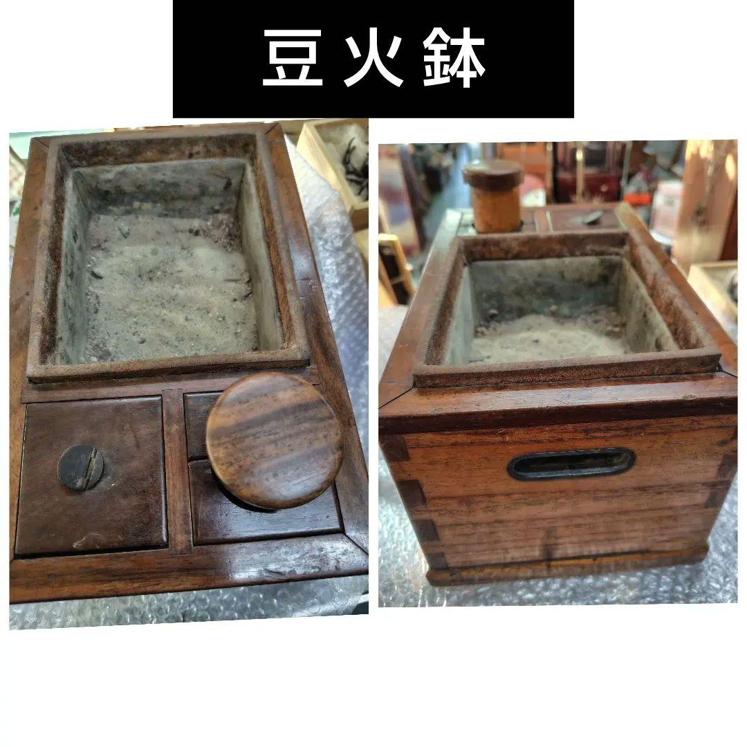 希少 小型 豆火鉢 ケヤキ 長火鉢 上品 煎茶用 茶道具 古民具 ミニ