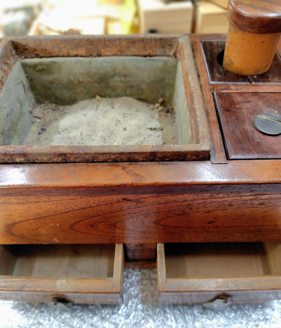 希少 小型 豆火鉢 ケヤキ 長火鉢 上品 煎茶用 茶道具 古民具 ミニ