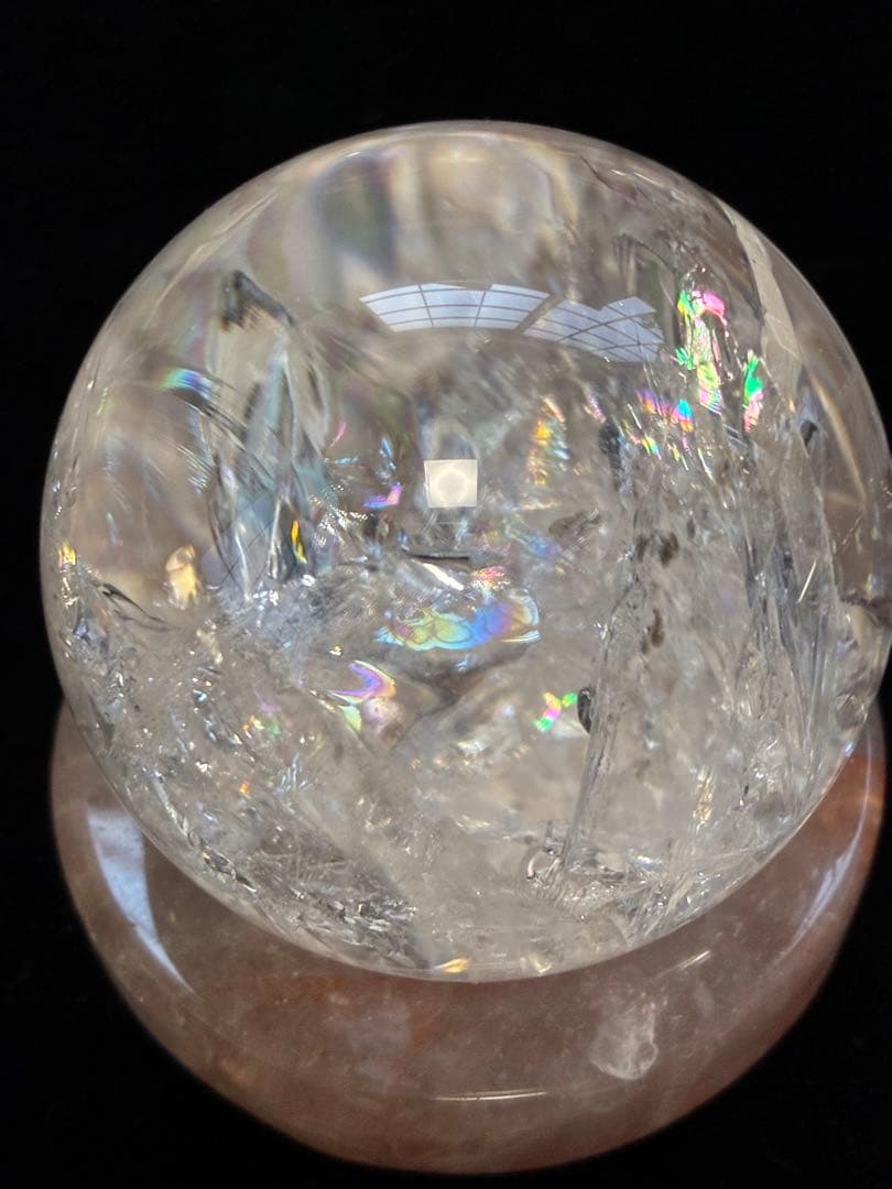 ピンククォーツ 水晶 スフィア 約5.4cm 水晶のお皿付き