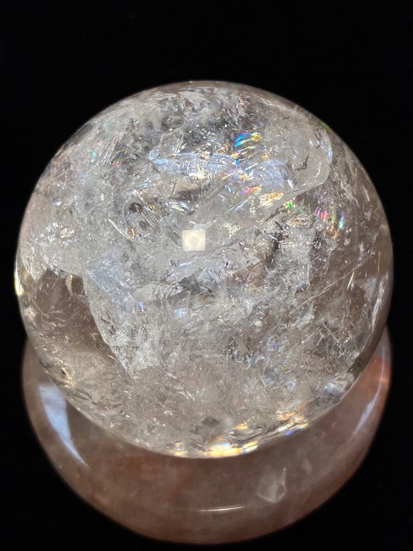 ピンククォーツ 水晶 スフィア 約5.4cm 水晶のお皿付き