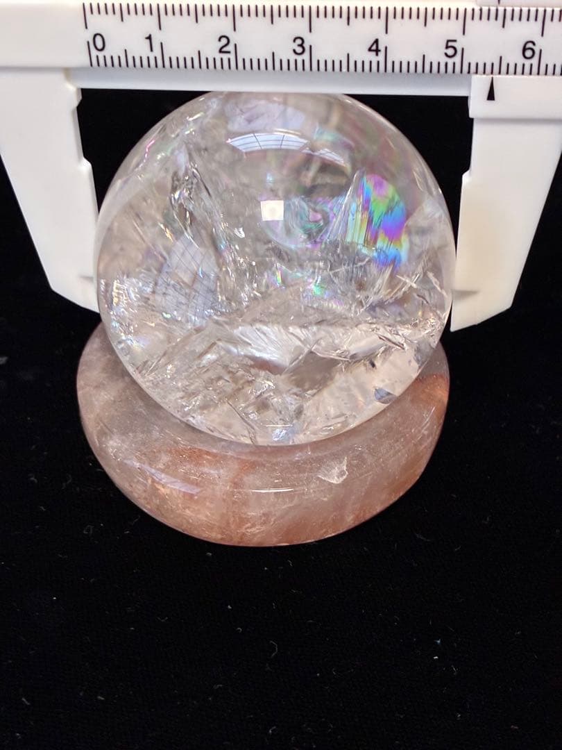 ピンククォーツ 水晶 スフィア 約5.4cm 水晶のお皿付き