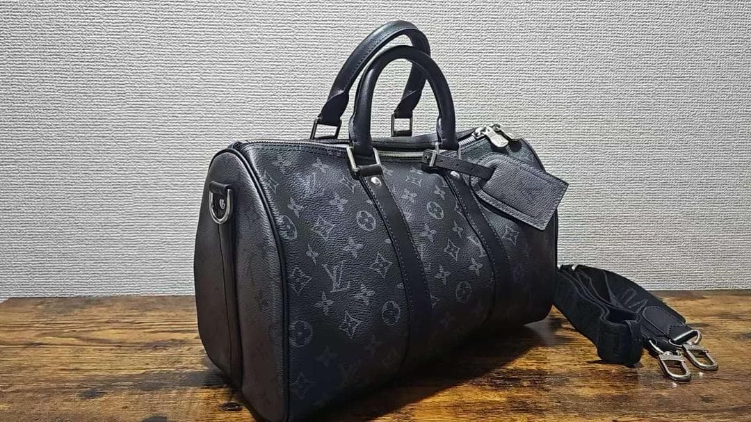 ルイヴィトン Keepall 35 ブラックモノグラム ボストンバッグ