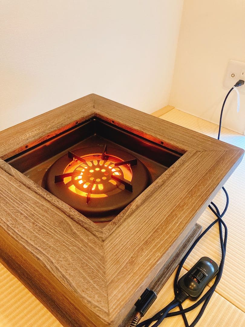 囲炉裏　電気火鉢　桐テーブル　ハロゲンヒーター　日本製