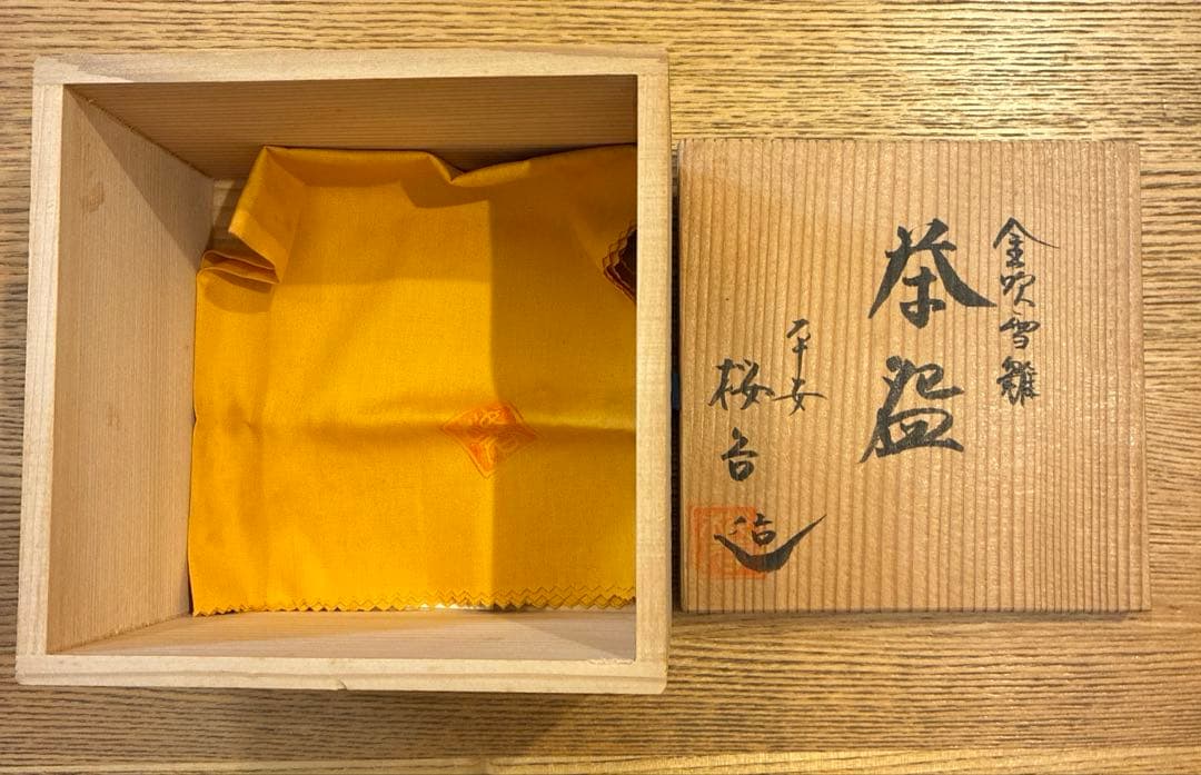 平安 桜谷造 茶碗 京焼 清水焼　金吹雪雛