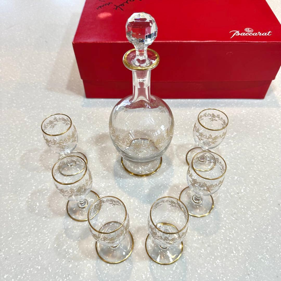 オールドバカラBaccarat レカミエ 24金彩デキャンタ＆リキュールグラス6
