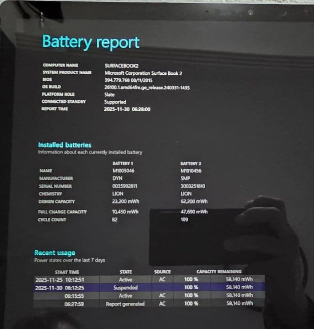 Surface Book 2 15インチ Intel i7 256GB 16GB