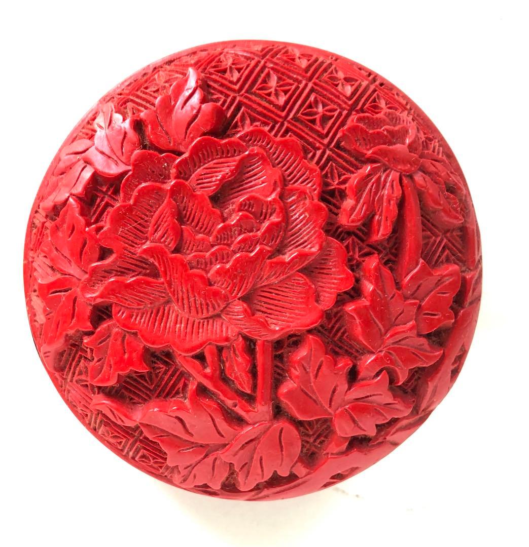 堆朱 香合 4点まとめて出品　　漆器