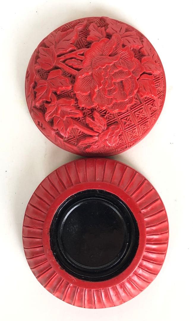 堆朱 香合 4点まとめて出品　　漆器