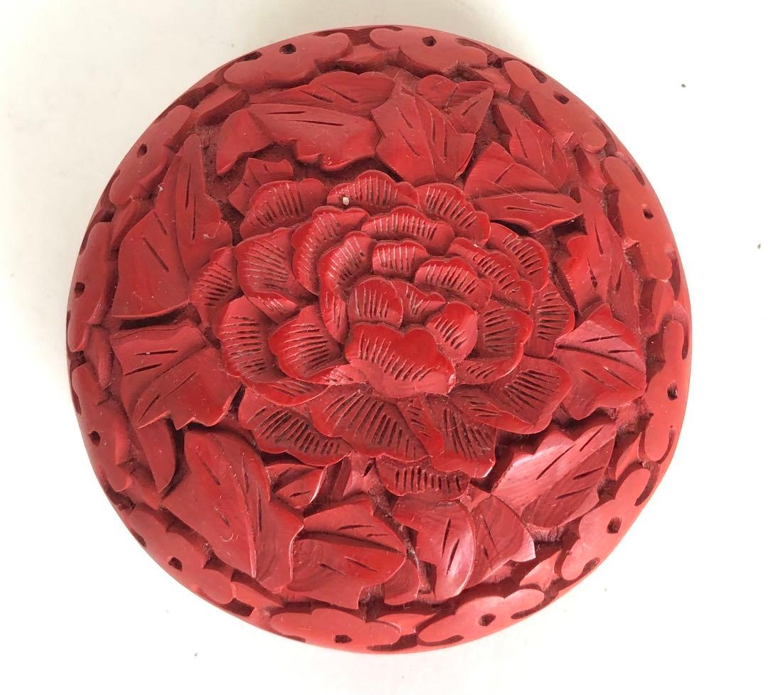 堆朱 香合 4点まとめて出品　　漆器