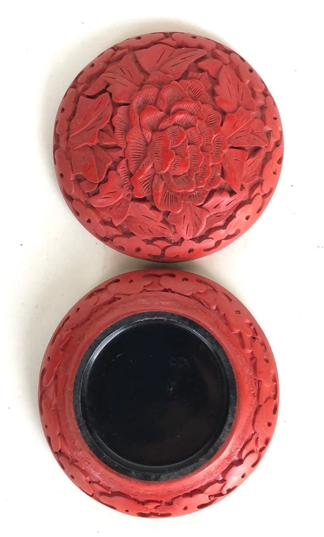 堆朱 香合 4点まとめて出品　　漆器