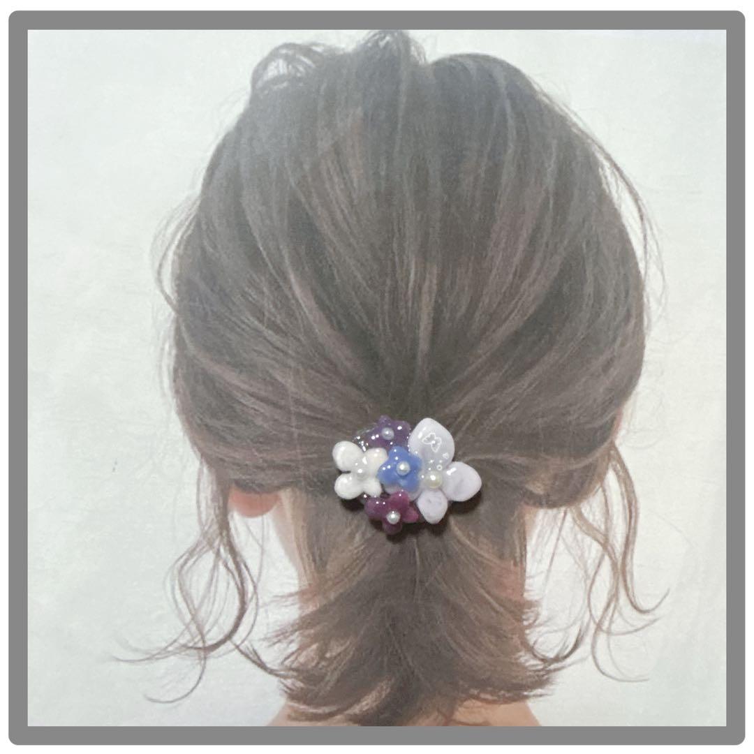 No 88❤︎紫陽花いっぱいのレジンヘアゴム❤︎٩(๑❛ᴗ❛๑)۶❤︎