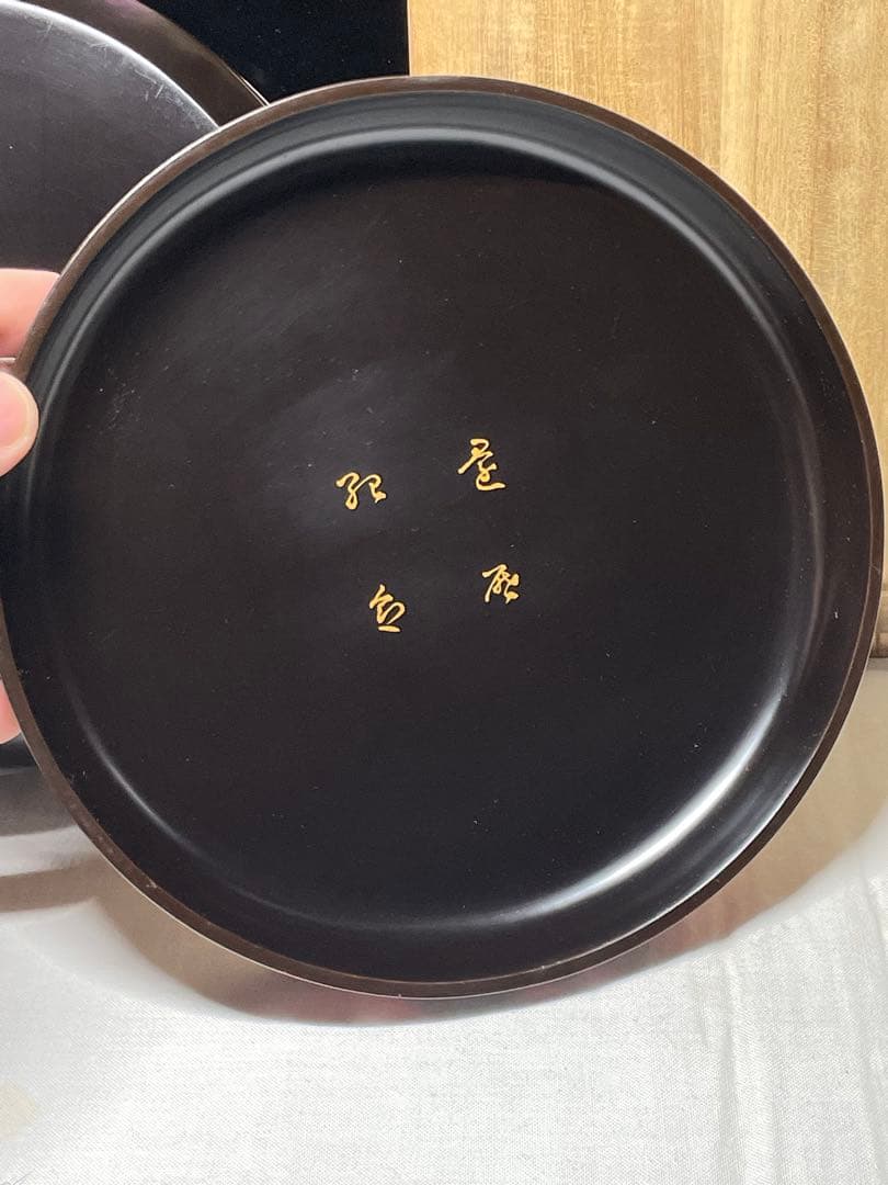 朱竹絵　菓子籠。漆器。茶道具。昭和時代。山岡商山堂。美品。