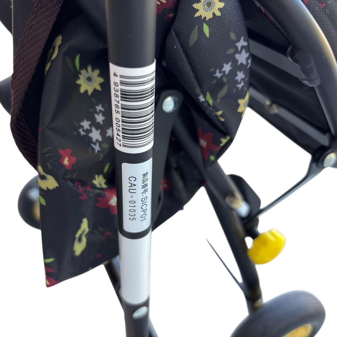 【美品】シルバーカー SICP01 フラワーブラック　テイコブ　TacaoF