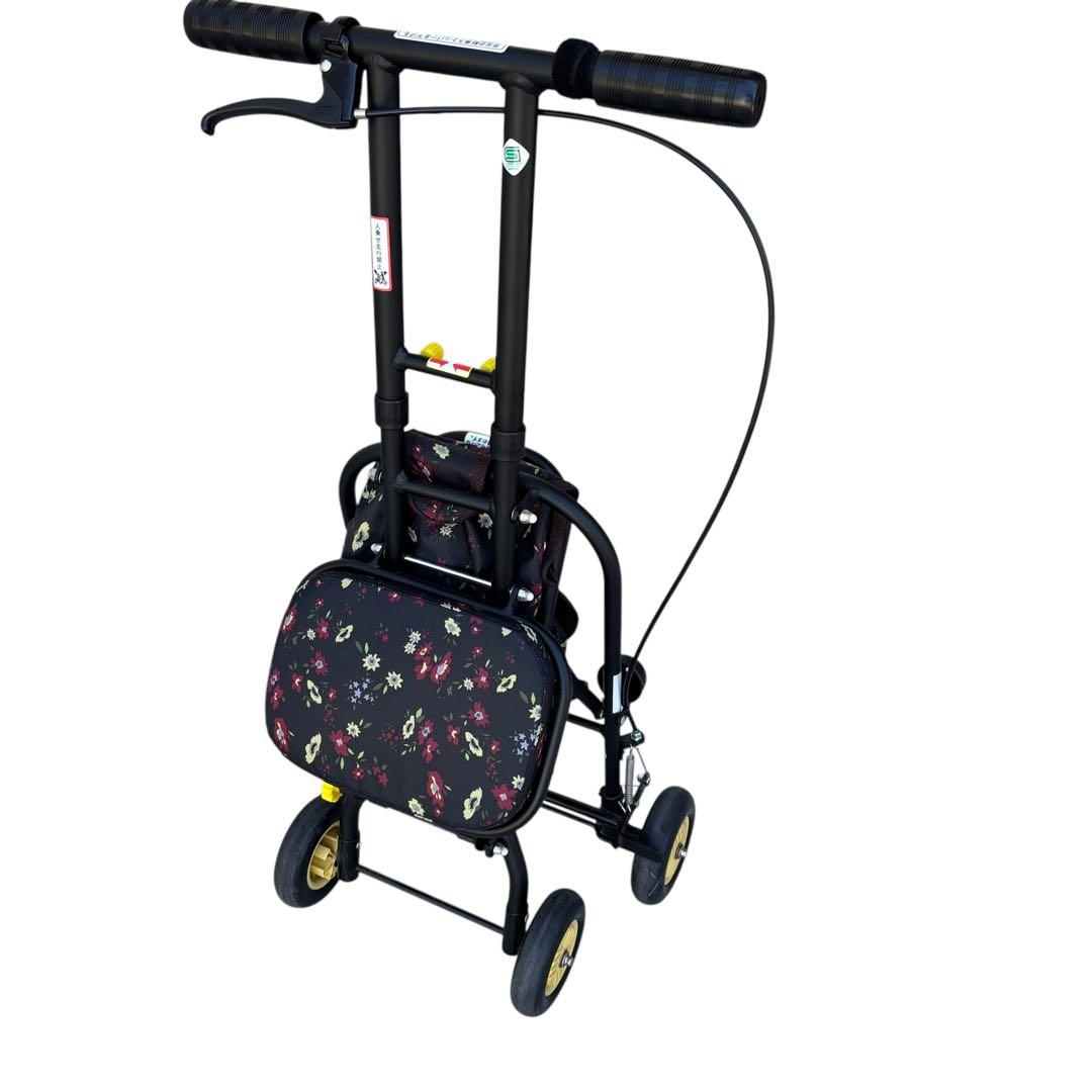 【美品】シルバーカー SICP01 フラワーブラック　テイコブ　TacaoF