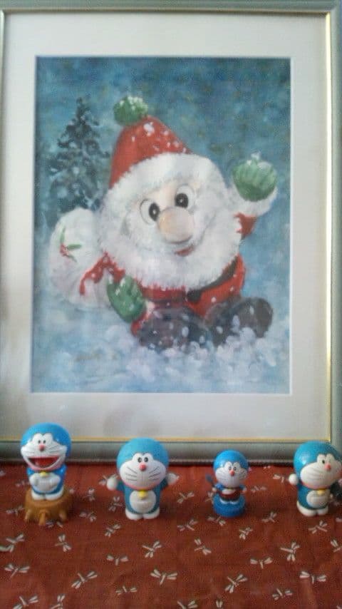 クリスマスサンタの水彩画　６号