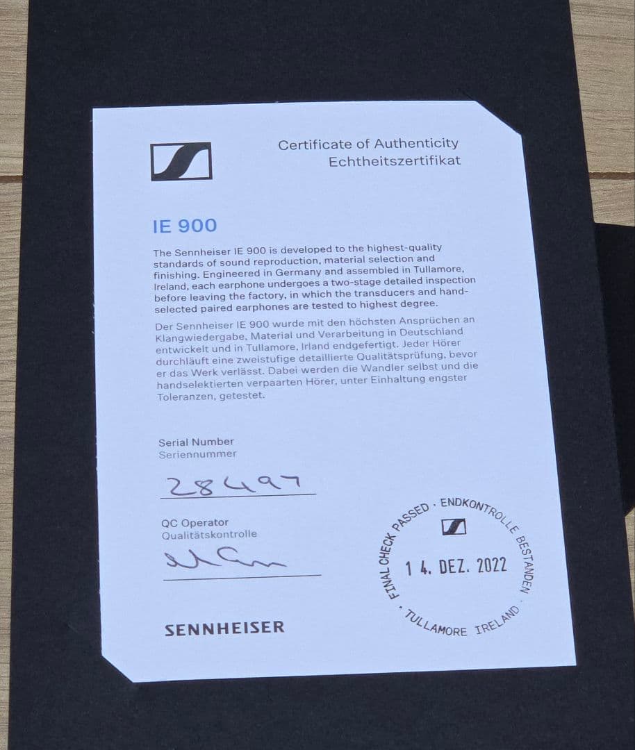 SENNHEISER IE900✨️美品✨️付属完備 正規品 2022年製