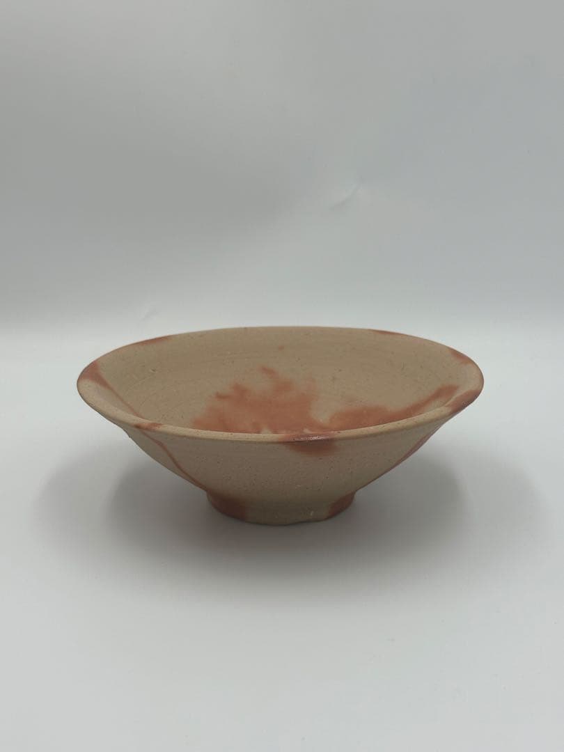 備前　藤原雄　緋襷　平茶碗　共箱作品　人間国宝