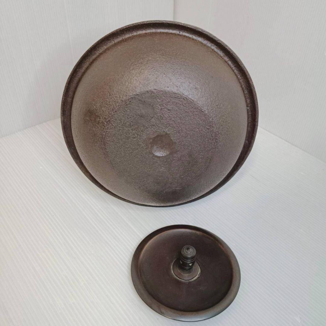 釜師 光洞作 真形羽付釜 浜松地紋 共箱 茶釜 鉄瓶 茶道具 骨董 アンティーク