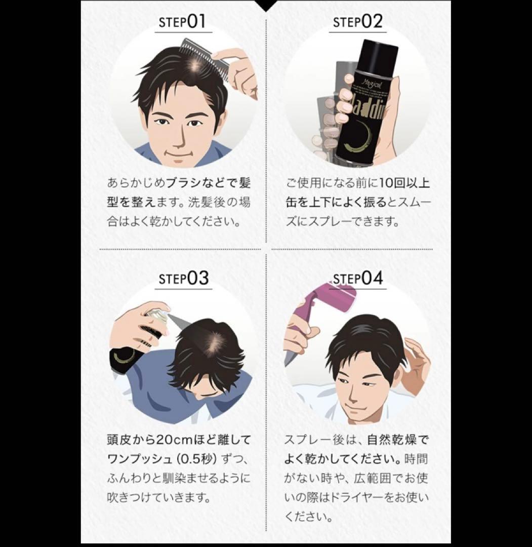 薄毛ハゲ隠しヘアスプレーaladin 200g 3本セット