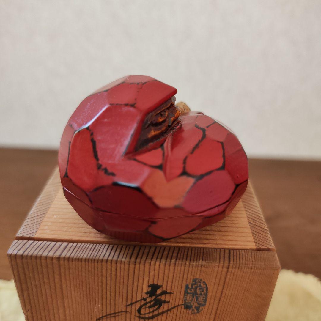 達磨香合　山中象堂 讃岐一刀彫　茶道具　共箱