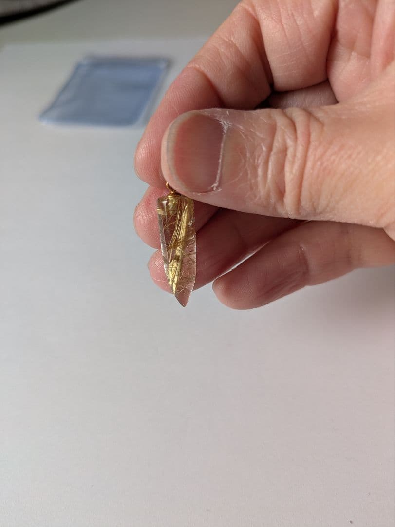 Ｋ18 タイチンルチル ペンダントトップ 天然石 パワーストーン アクセサリー