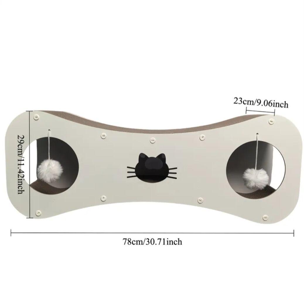 猫用爪とぎ 木製 ポンポン付き 78cm