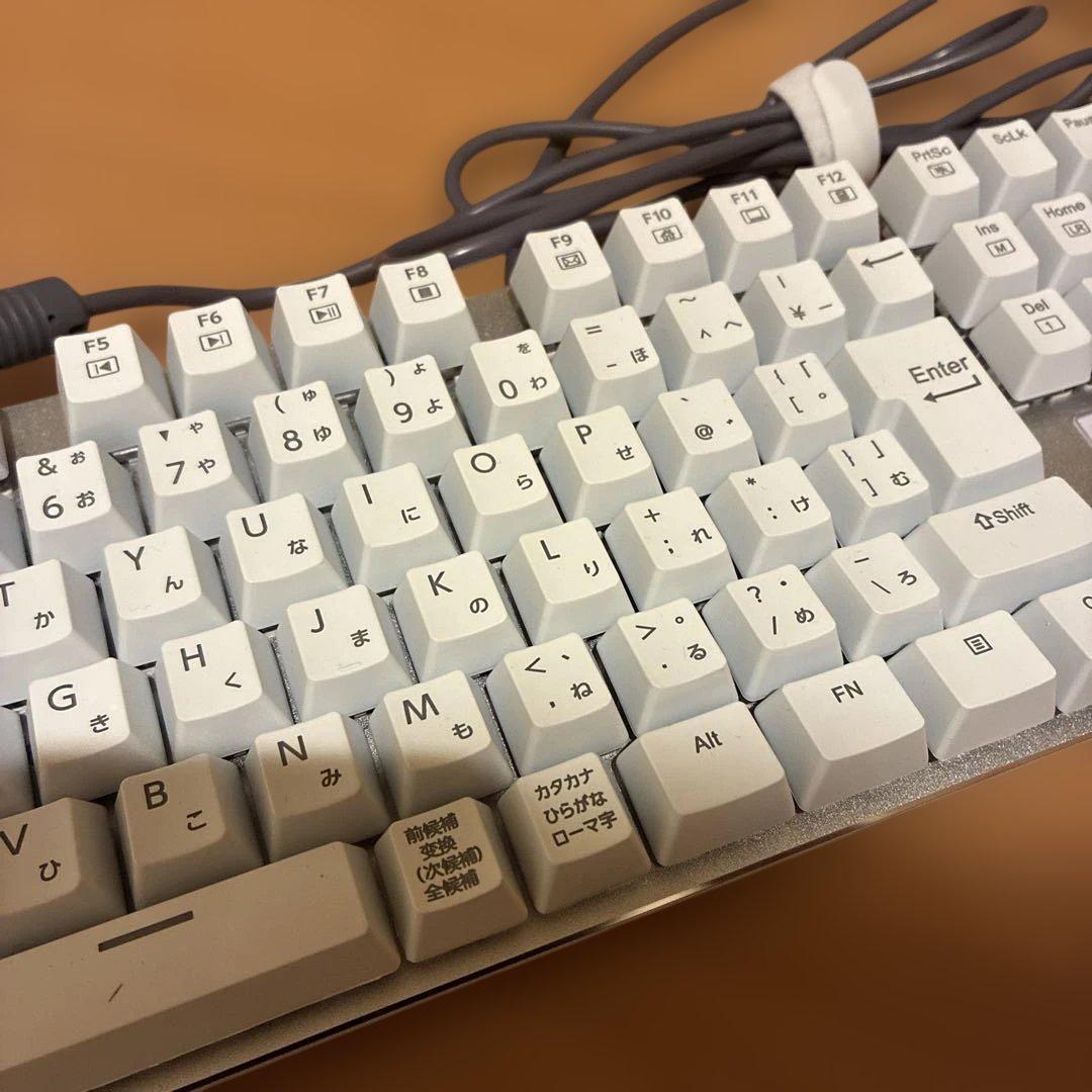 【日本語配列】ホワイト e元素メカニカル式ゲーミングキーボード 赤軸