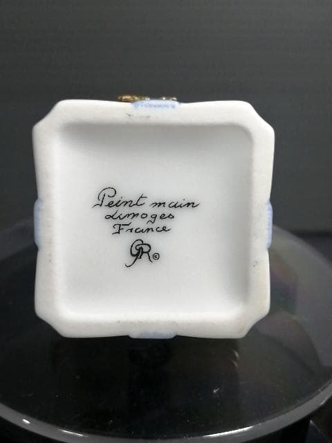 リモージュボックス 陶器製 リボン付き プレゼントボックス 小物入れ フランス製