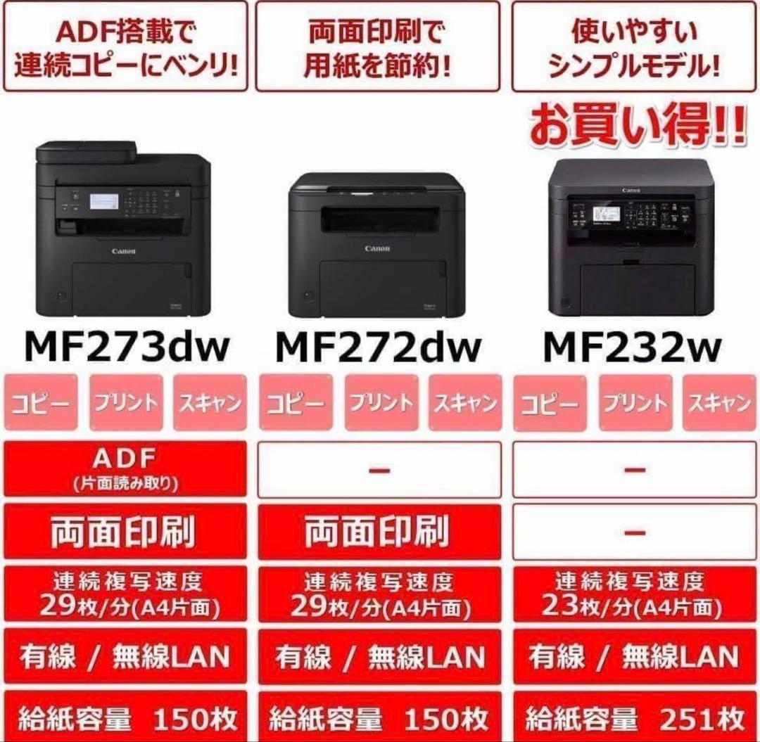 Canon レーザープリンター A4モノクロ複合機 Satera MF232w